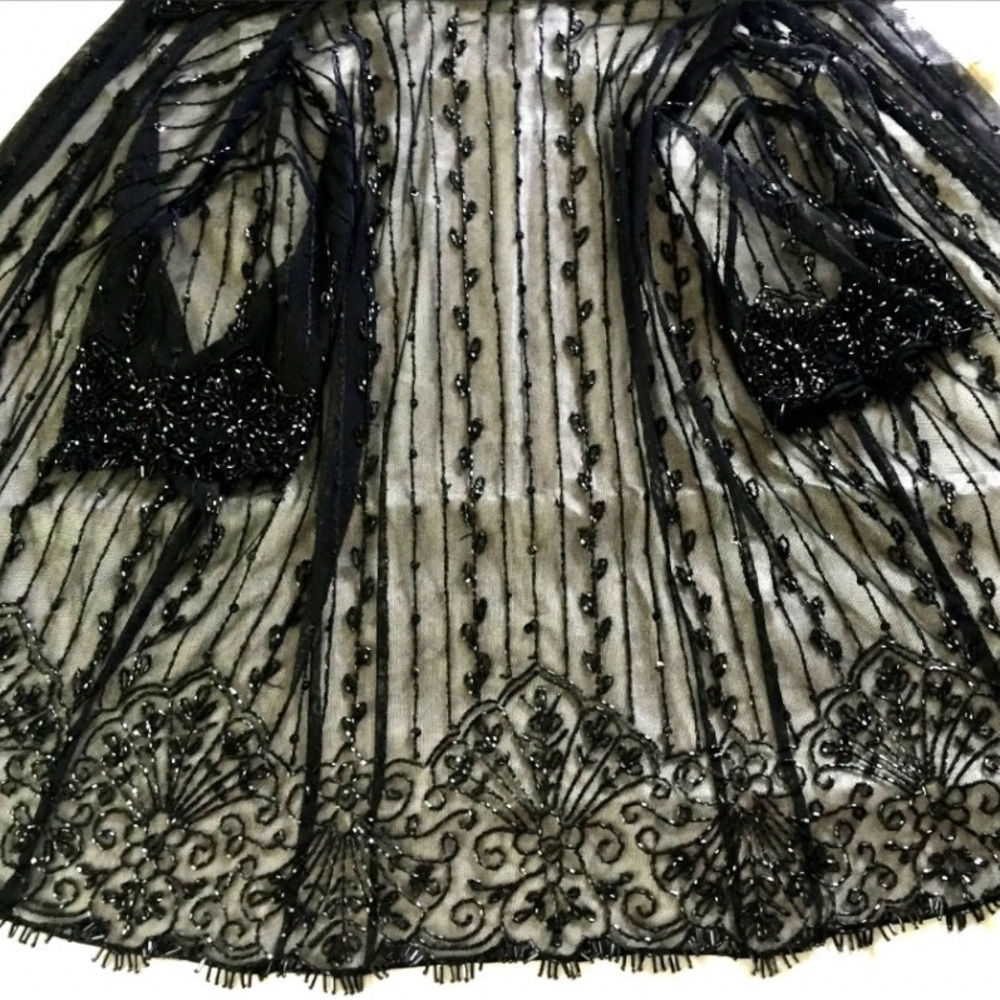 Vintage Black Beaded Blouse Emanuel Ungaro Beaded Net Blouse